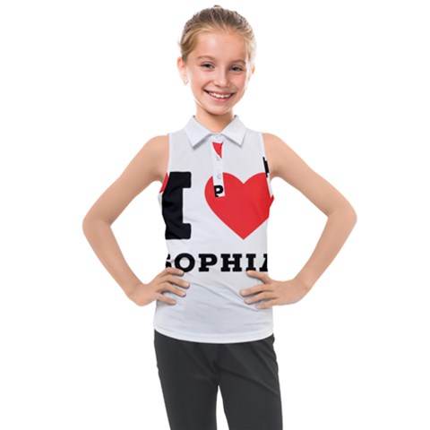 I Love Sophia Kids  Sleeveless Polo Tee by ilovewhateva