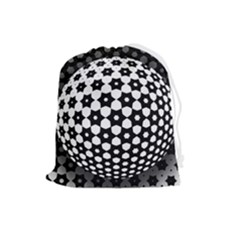 Sphere Spherical Circular Monochrome Circle Art Drawstring Pouch (large)