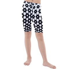 Sphere Spherical Circular Monochrome Circle Art Kids  Mid Length Swim Shorts