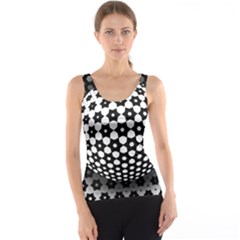 Sphere Spherical Circular Monochrome Circle Art Tank Top