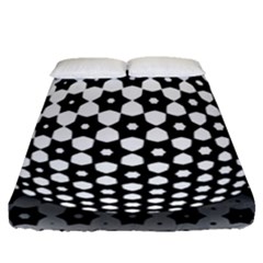 Sphere Spherical Circular Monochrome Circle Art Fitted Sheet (queen Size)