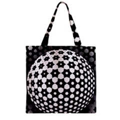 Sphere Spherical Circular Monochrome Circle Art Zipper Grocery Tote Bag