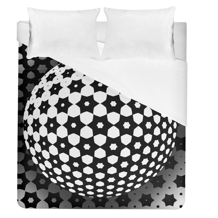 Sphere Spherical Circular Monochrome Circle Art Duvet Cover (Queen Size)