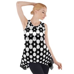 Sphere Spherical Circular Monochrome Circle Art Side Drop Tank Tunic