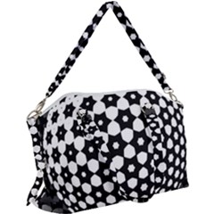 Sphere Spherical Circular Monochrome Circle Art Canvas Crossbody Bag by Jancukart