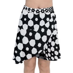 Sphere Spherical Circular Monochrome Circle Art Chiffon Wrap Front Skirt