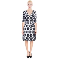 Sphere Spherical Circular Monochrome Circle Art Wrap Up Cocktail Dress by Jancukart