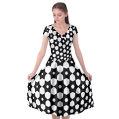 Sphere Spherical Circular Monochrome Circle Art Cap Sleeve Wrap Front Dress by Jancukart