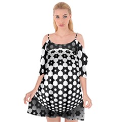 Sphere Spherical Circular Monochrome Circle Art Cutout Spaghetti Strap Chiffon Dress