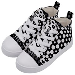 Sphere Spherical Circular Monochrome Circle Art Kids  Mid-top Canvas Sneakers