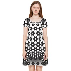 Sphere Spherical Circular Monochrome Circle Art Inside Out Cap Sleeve Dress