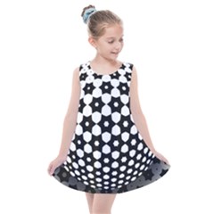 Sphere Spherical Circular Monochrome Circle Art Kids  Summer Dress