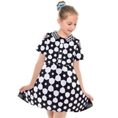 Sphere Spherical Circular Monochrome Circle Art Kids  Short Sleeve Shirt Dress