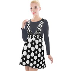 Sphere Spherical Circular Monochrome Circle Art Plunge Pinafore Velour Dress