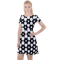 Sphere Spherical Circular Monochrome Circle Art Cap Sleeve Velour Dress 