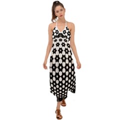 Sphere Spherical Circular Monochrome Circle Art Halter Tie Back Dress  by Jancukart