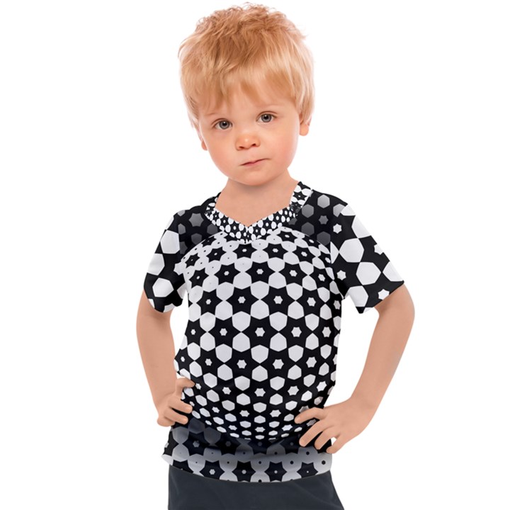 Sphere Spherical Circular Monochrome Circle Art Kids  Sports Tee