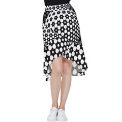 Sphere Spherical Circular Monochrome Circle Art Frill Hi Low Chiffon Skirt by Jancukart