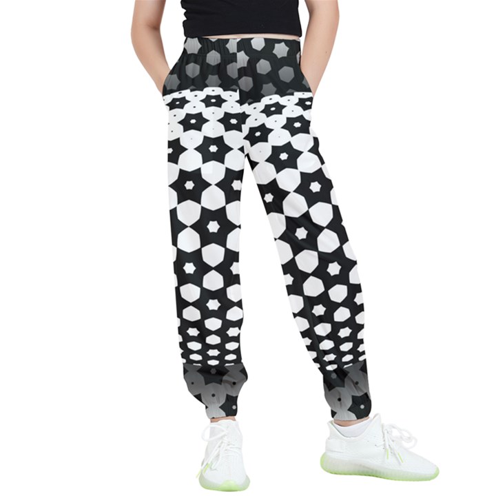 Sphere Spherical Circular Monochrome Circle Art Kids  Elastic Waist Pants