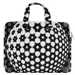 Sphere Spherical Circular Monochrome Circle Art Macbook Pro 16  Double Pocket Laptop Bag 