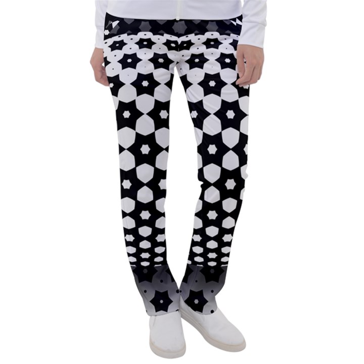 Sphere Spherical Circular Monochrome Circle Art Women s Casual Pants