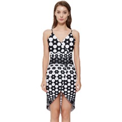 Sphere Spherical Circular Monochrome Circle Art Wrap Frill Dress by Jancukart