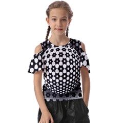 Sphere Spherical Circular Monochrome Circle Art Kids  Butterfly Cutout Tee