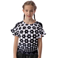 Sphere Spherical Circular Monochrome Circle Art Kids  Cut Out Flutter Sleeves