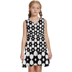 Sphere Spherical Circular Monochrome Circle Art Kids  Sleeveless Tiered Mini Dress by Jancukart