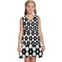 Sphere Spherical Circular Monochrome Circle Art Kids  Sleeveless Tiered Mini Dress View1