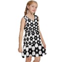 Sphere Spherical Circular Monochrome Circle Art Kids  Sleeveless Tiered Mini Dress View3