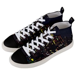 Abstract Visualization Graphic Background Textures Men s Mid-top Canvas Sneakers