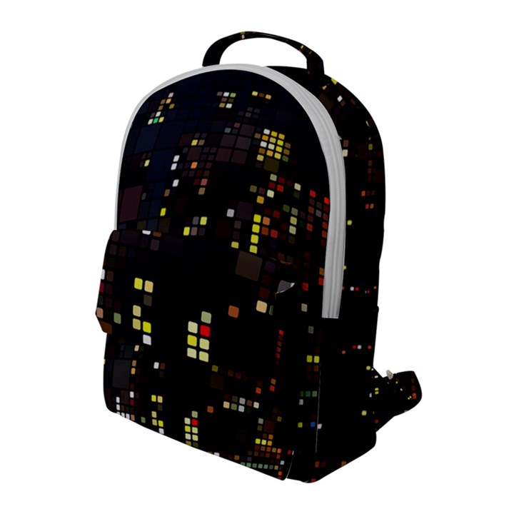 Abstract Visualization Graphic Background Textures Flap Pocket Backpack (Large)