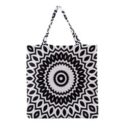 Circular Concentric Radial Symmetry Abstract Grocery Tote Bag by Jancukart