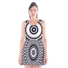 Circular Concentric Radial Symmetry Abstract Scoop Neck Skater Dress