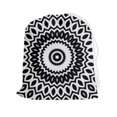 Circular Concentric Radial Symmetry Abstract Drawstring Pouch (2xl)