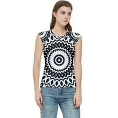 Circular Concentric Radial Symmetry Abstract Women s Raglan Cap Sleeve Tee