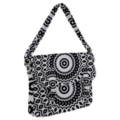 Circular Concentric Radial Symmetry Abstract Buckle Messenger Bag