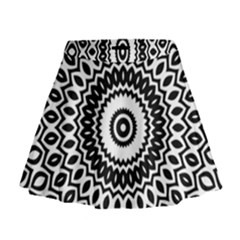 Circular Concentric Radial Symmetry Abstract Mini Flare Skirt by Jancukart