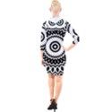 Circular Concentric Radial Symmetry Abstract Quarter Sleeve Hood Bodycon Dress View2