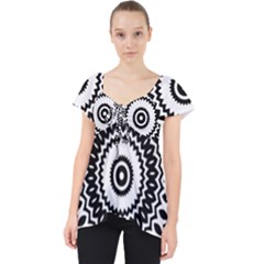 Circular Concentric Radial Symmetry Abstract Lace Front Dolly Top