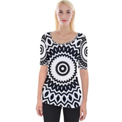 Circular Concentric Radial Symmetry Abstract Wide Neckline Tee