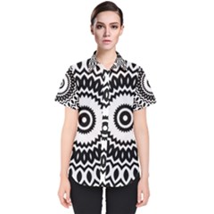 Circular Concentric Radial Symmetry Abstract Women s Short Sleeve Shirt