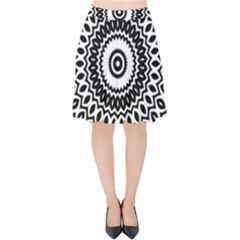 Circular Concentric Radial Symmetry Abstract Velvet High Waist Skirt