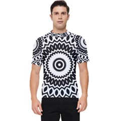 Circular Concentric Radial Symmetry Abstract Men s Short Sleeve Rash Guard