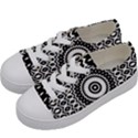 Circular Concentric Radial Symmetry Abstract Kids  Low Top Canvas Sneakers View2