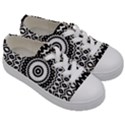 Circular Concentric Radial Symmetry Abstract Kids  Low Top Canvas Sneakers View3