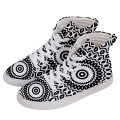 Circular Concentric Radial Symmetry Abstract Women s Hi-top Skate Sneakers