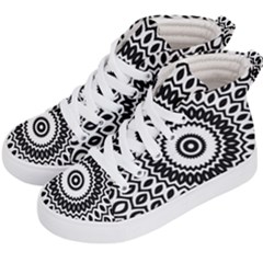 Circular Concentric Radial Symmetry Abstract Kids  Hi-top Skate Sneakers