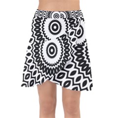 Circular Concentric Radial Symmetry Abstract Wrap Front Skirt